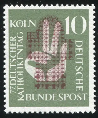 239 Katholikentag - Doppeldruck dunkelbraunrot (Grundriss), postfrisch **