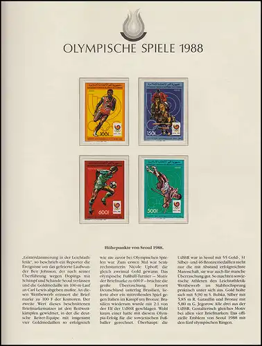 Olympische Spiele 1988 Seoul - Komoren, Satz, Fußball, Stabhochsprung, Reiten **