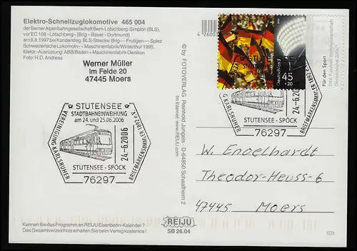 Locomotive électrique à traction rapide AK 465 004, inauguration SSt STUTENSEE 24.6.2006