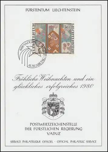 Liechtenstein 739 Noël - Carte de vœux pour la fin de l'année 1980