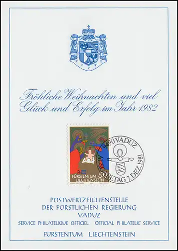 Liechtenstein 789 Weihnachten - Grußkarte zum Jahreswechsel 1982