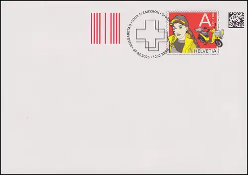 Schweiz Umschlag U 33A Dauerausgabe A-Post 1,00 CHF 2006, ESSt Bern 7.3.2006