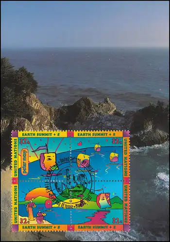 MK 50 von UNO New York 736-739 Ökosystem Meer 1997, amtliche Maximumkarte