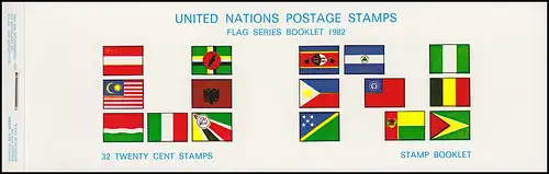UNO New York AIDIP-Edition Flaggen-Markenheftchen 1982 Nummer 3A (weiß) ** 