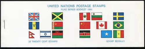 Nations unies New York Édition AIDIP Carnets de drapeaux 1983 Numéro 4A (blanc) **
