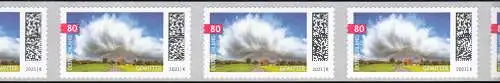 3617 Gewitter, selbstklebend, 5er-Streifen mit UNGERADER Nummer, postfrisch **