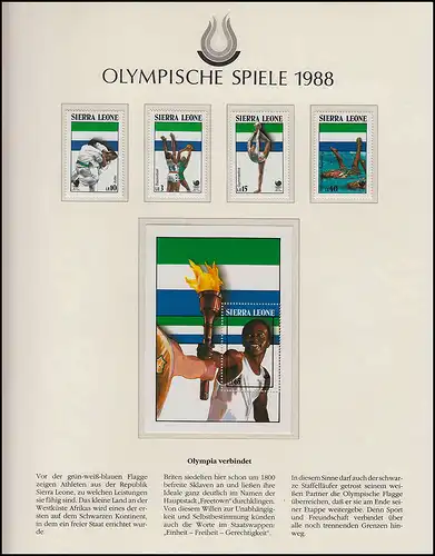 Jeux olympiques 1988 Séoul - Sierra Leone, bloc + jeu de judo, basket-ball **