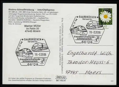 AK InterCityExpress 411 001-6 +/-5, SSt SAARBRÜCK D/F Rail 19.3.06