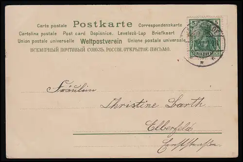 AK DUFTENDENDE GRÜSSE, J.C. Schmidt Erfurt, "Carte postale avec parfum rose" 31.02.1902