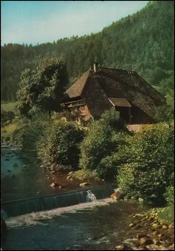 Landpost-Stempel 7711 Waldhäuser Donaueschingen 12.10.62 auf AK Schwarzwald Haus