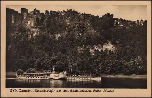 Landpost Gorknitz sur HEIDENAU (Saxe) 22.7.57 AK vapeurs sur les murs de bastion