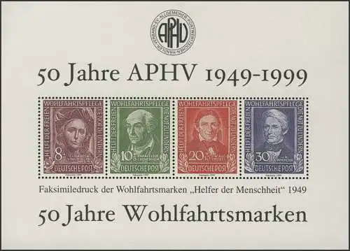 APHV-Sonderdruck 50 Jahre Wohlfahrtsmarken 1999