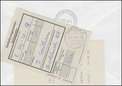 2.1.1 ATM 700 mit Entgelt-bezahlt-Stempel R-Eigenhändig-Bf. KREFELD 30.9.96