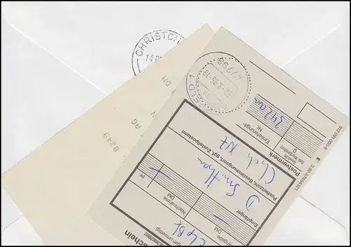 2.1.1 ATM 350 Manuscrit Taxe percue 3 FF 30 Pf Lettre KREFELD 30.9.96