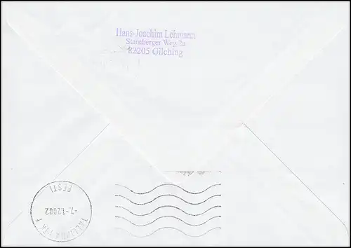 3.3. Sielaff-ATM: 44 Pf avec cachet payé-payé sur lettre GILCHING 31.12.01