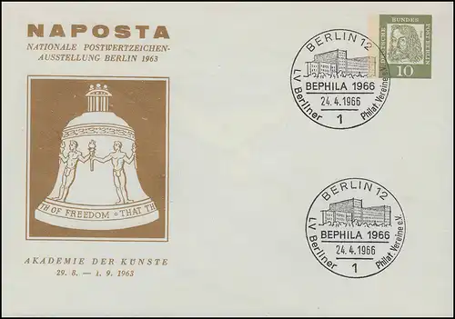 Berlin PU 29/6a NAPOSTA Berlin 1963 Liberty Glocke, SSt BERLIN BEPHILA 24.4.66