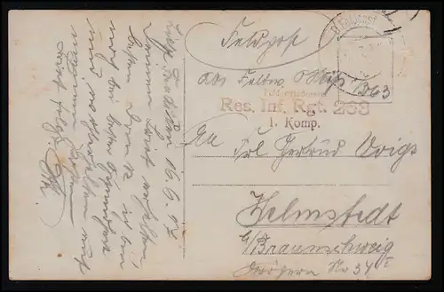 Foto AK Mutter & Sohn Bank, Feldpost Res.Inf. Regiment 268 1. Kompanie, 16.6.17