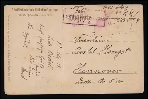 À qui Dieu veut témoigner la faveur juste Eichendorff, carte d'artistes, 31.8.18