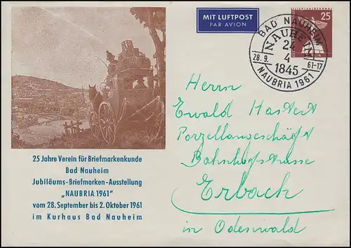 Berlin PU 19/22 Exposition NAUBRIA 1961 Bad Neuheim, correspondant SSt 28.9.1961