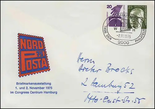 Berlin PU 52/2 Exposition des timbres NORDPOSTA 2.11.1975, SSt HAMBURG