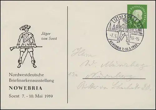 Berlin PP 21/1 Ausstellung NOWEBRIA Jäger von Soest, passender SSt SOEST 7.5.59