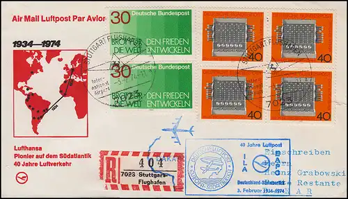 R-Brief Lufthansa 40 Jahre Luftpost ILA EAPO STUTTGART /DAKAR 3./ 6.2.1974