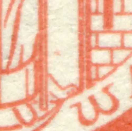255x Aschaffenburg, gelblich, PLF rote Flecken über der Pfote, Feld 48, **