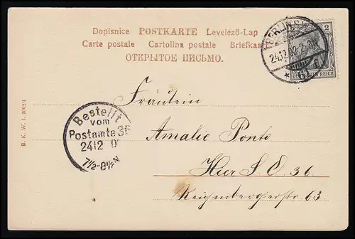 AK B.K.W. I. 2002/1 Joyeux Noël ! Femme orne l'arbre BERLIN 24.12.02