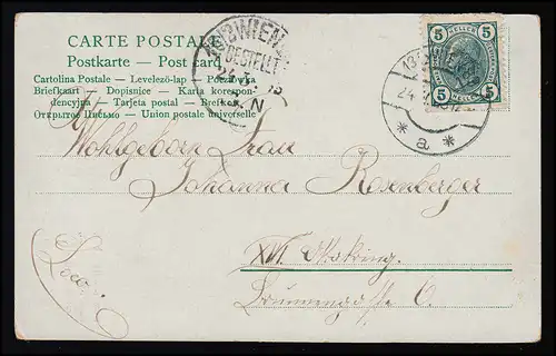 AK "Haut Johanna" Hoch doit vivre, orchestre des églises, VIENNE 24.5.1905