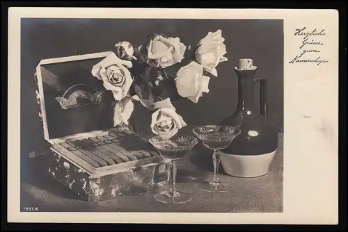 AK No. 1951/4 Journée de Nom, Cigares, Roses de liqueur, SSt WANGEN / Objectif vacances 20.8.38