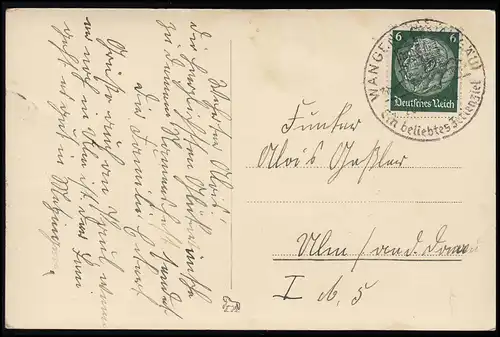 AK No. 1951/4 Journée de Nom, Cigares, Roses de liqueur, SSt WANGEN / Objectif vacances 20.8.38