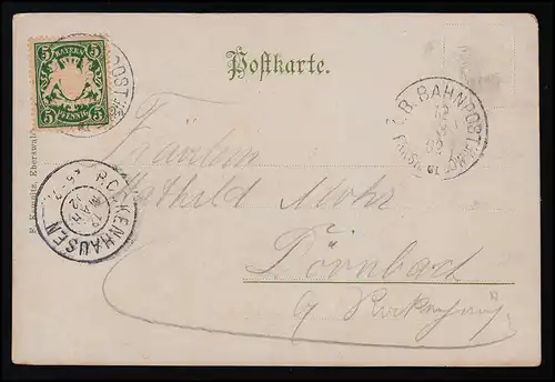 AK Partisanen mit Gewehr F. Kemmnitz Eberswalde ROCKENHAUSEN Bahnpost 12.3.1902