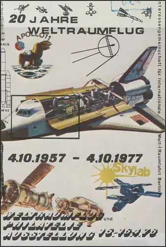 Impression spéciale 20 ans de vol spatial Exposition Berlin 1977