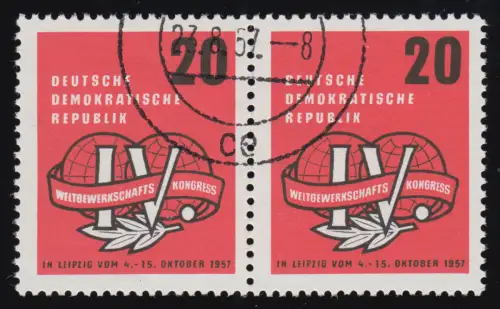 595I Weltgewerkschaftskongress im Paar mit PLF I G oben geschlossen, Feld 25, O