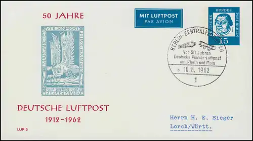 Berlin PP 31/1b Luftpost LUP 5 Flugmarke Margareten-Volksfest SSt BERLIN 10.6.62