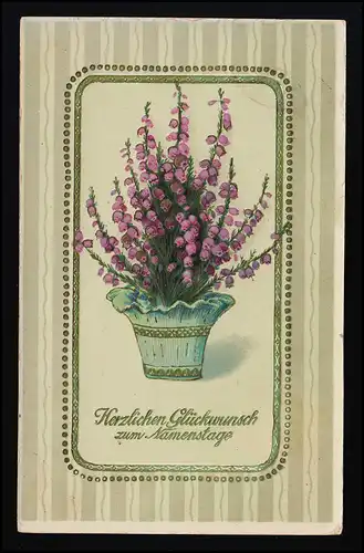 AK M.S.B. 14818 rose pot de maiglo, Félicitations, ISNY 12.8.1911