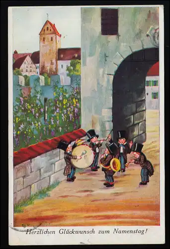 AK WSSB No. 9792 Enfants Chapelle Ständchen Porte de la ville Noms Anniversaire REGENSBURG 14.10.20