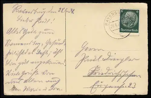 Photo AK PH Félicitations Nom, Begonia Fleur Serviette de table RAVENSBURG 28.6.1939