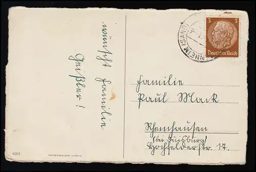 AK Scherbauer, Lilly 4304, SALUT HERNICHE Nains chevauche l'escargot vers 1939