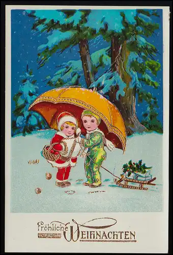 AK SB 7133 NOS enfants dans la neige Parapluie & traîneaux cadeaux non utilisés