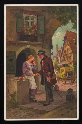 AK NK S. 338/1 " Doit-on sortir de la ville " signé J. Frank, inutilisé