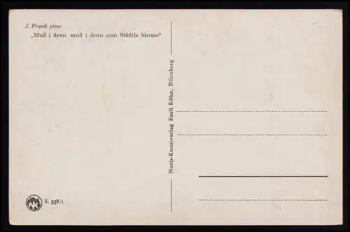 AK NK S. 338/1 " Doit-on sortir de la ville " signé J. Frank, inutilisé