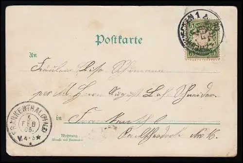 AK No. 254 Wie sich Soldat über Post freut ZWEIBRÜCKEN / FRANKENTHAL 4./5.2.1906