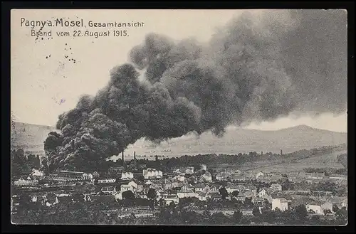 AK Pagny (Mosel) / Pagny-sur-Moselle W. Koehler Nr. 229  METZ Zensur 22.1.1916