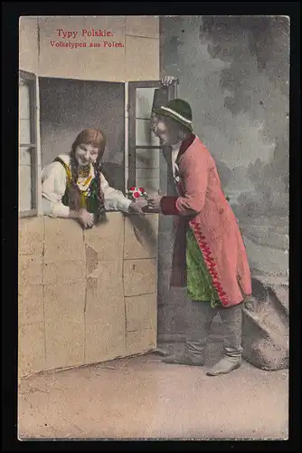 AK Polen Volkstypen A.B.L. 521/4 aus Festung POSEN Masch. Gew. Abtlg 4 8.7.1915