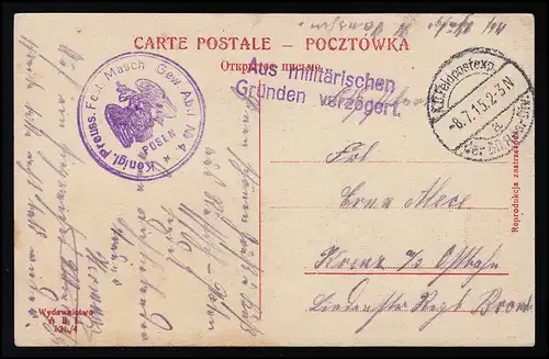 AK Pologne Populaires Types A.B.L. 521/4 de Forteresse POSEN Mas. V. division 4 8.7.1915