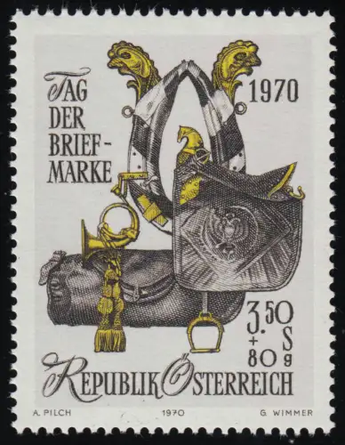1350 Jour du Lettre, Kummet de traîneau, Selle Fellerisen Posthorn, 3.50 S, **