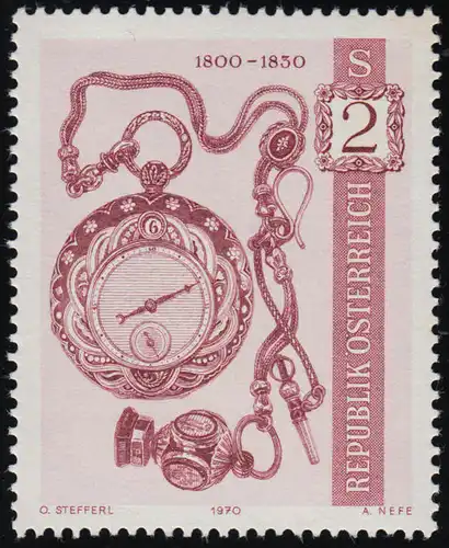 1345 Alte Uhren (II), Uhr von 1800 - 1830, 2 S, postfrisch **