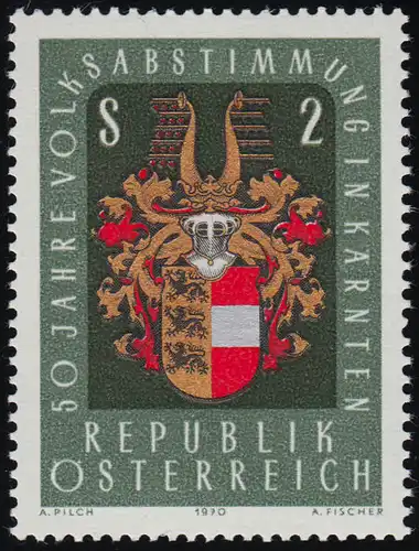 1343 50. Jahrestag Kärntner Volksabstimmung, Wappen, 2 S, postfrisch **