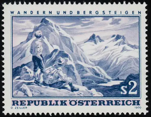 1341 Wandern + Bergsteigen, Bergsteiger v. Gebirgspanorama, 2 S, postfrisch **